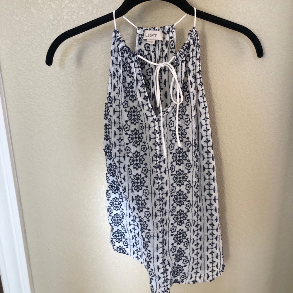 Loft Embroidered Racerback Tank Top